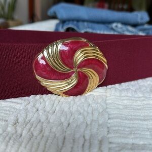 Vintage 80s Day Lor Stretch Large Buckle Belt